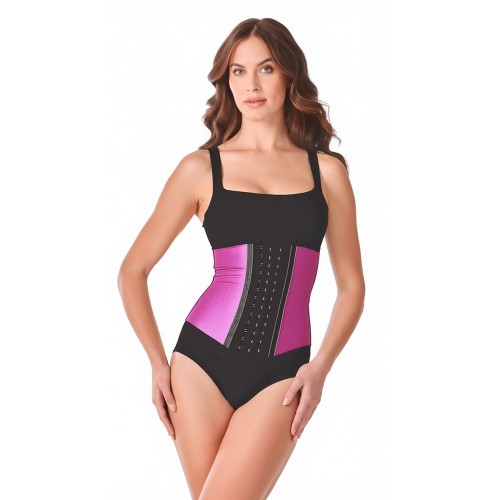 AC2046 Latex waisttrainer metallic look 3 haaks AC2046 Latex waisttrainer metallic look 3 haaks